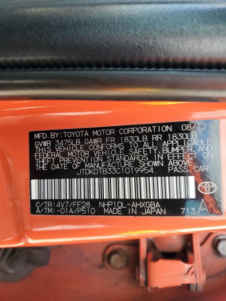 JTDKDTB33C1019954 2012 Toyota Prius C