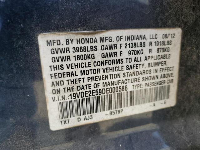 2013 Acura Ilx 24 Premium VIN: 19VDE2E59DE000586 Lot: 55948444