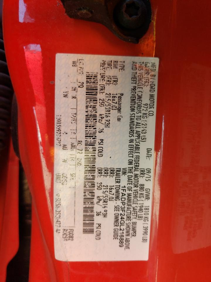 1FADP3F24GL216889 FORD FOCUS 2016