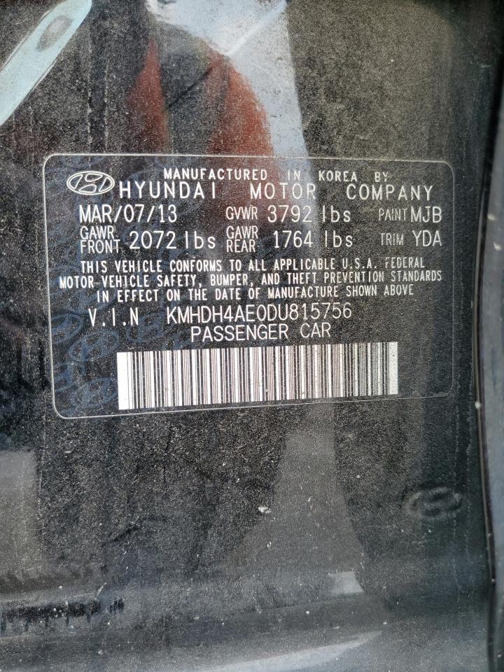 KMHDH4AE0DU815756 2013 Hyundai Elantra Gls