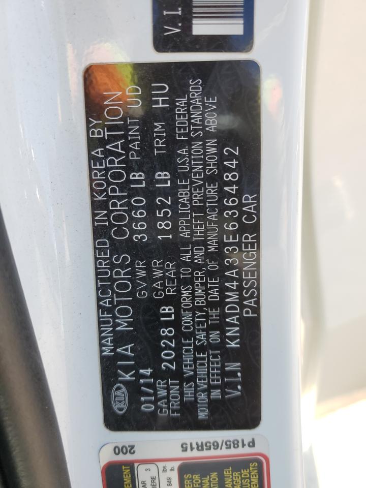 KNADM4A33E6364842 2014 Kia Rio Lx