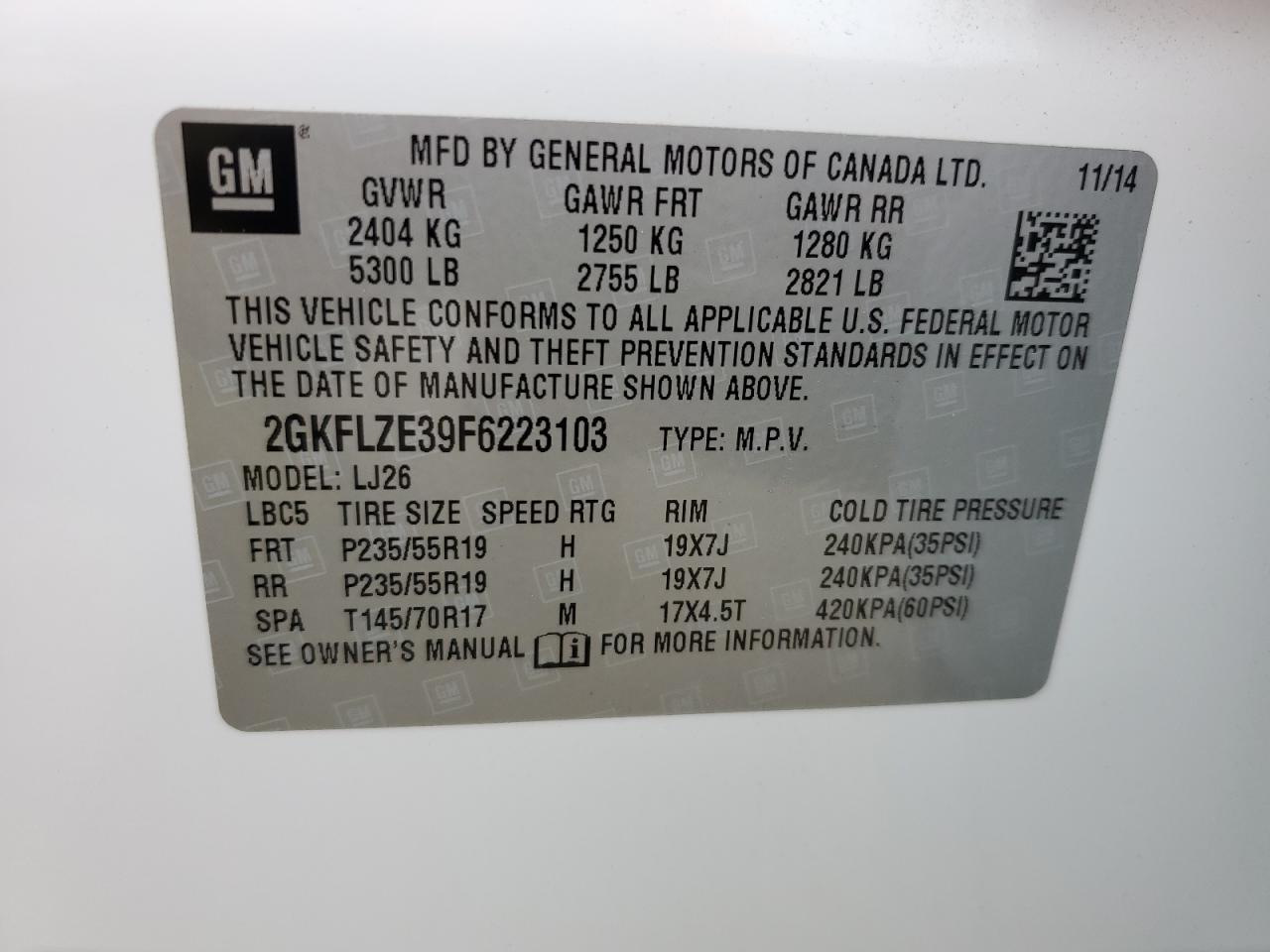 2GKFLZE39F6223103 2015 GMC Terrain Denali