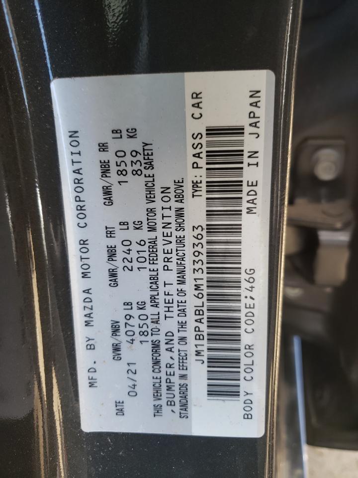 JM1BPABL6M1339363 2021 Mazda 3 Select