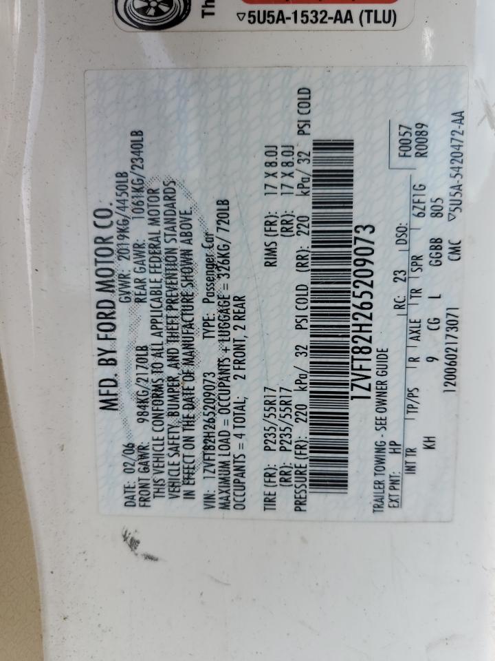 1ZVFT82H265209073 2006 Ford Mustang Gt
