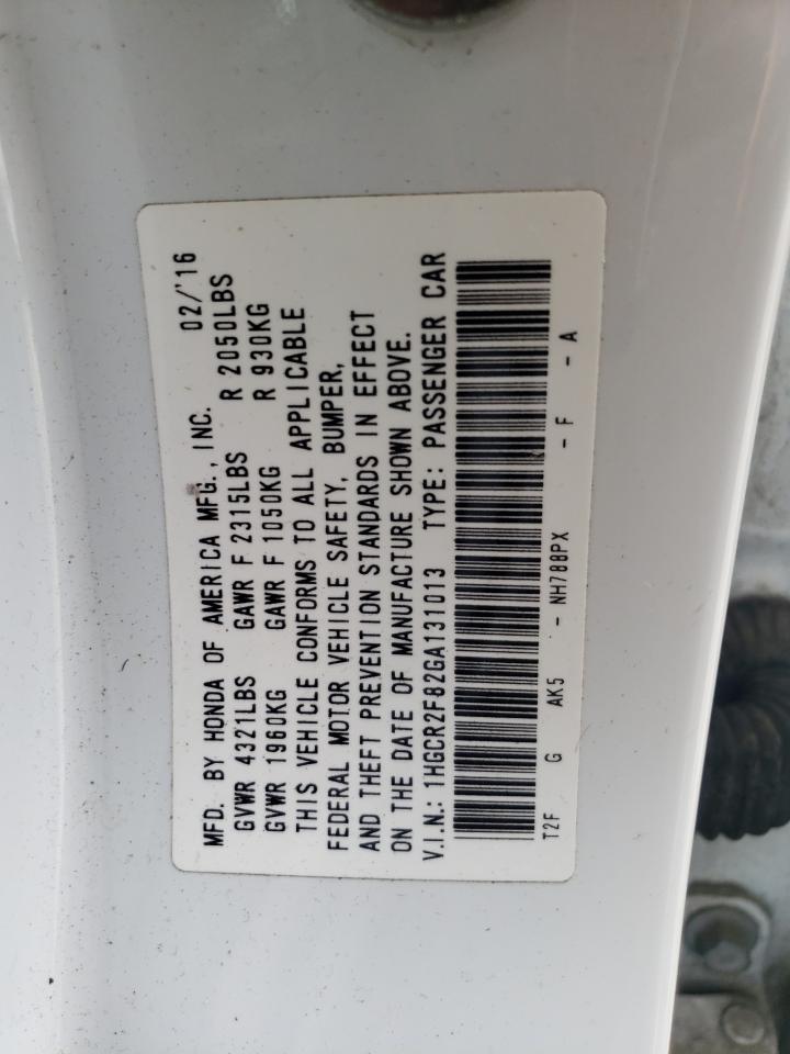 1HGCR2F82GA131013 2016 Honda Accord Exl