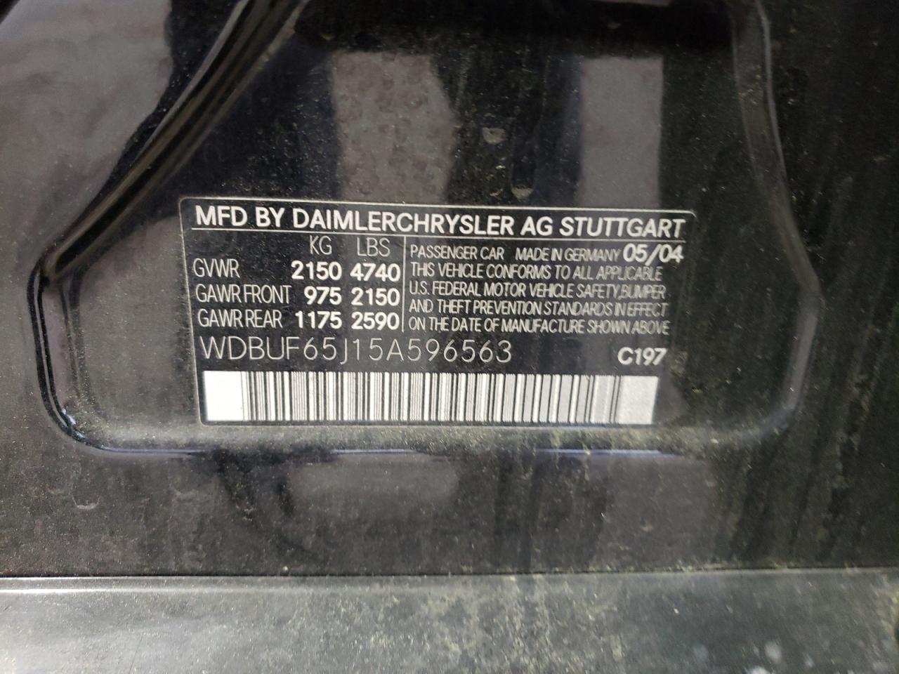 WDBUF65J15A596563 2005 Mercedes-Benz E 320