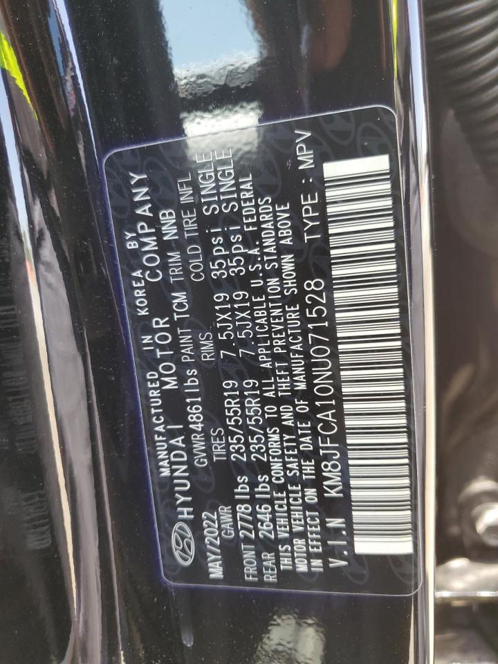 KM8JFCA10NU071528 2022 Hyundai Tucson Sel Convenience