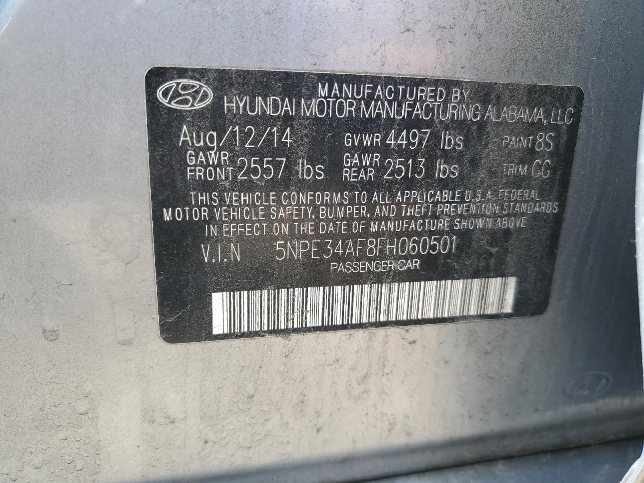 5NPE34AF8FH060501 2015 Hyundai Sonata Sport