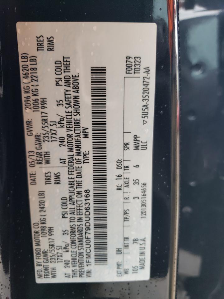 1FMCU0F79DUD63168 2013 Ford Escape S