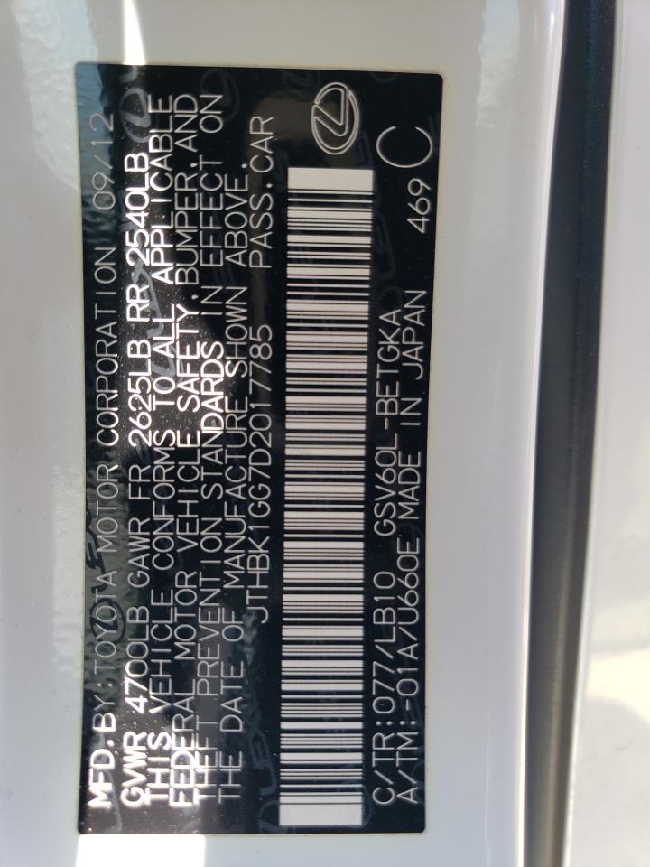 JTHBK1GG7D2017785 2013 Lexus Es 350