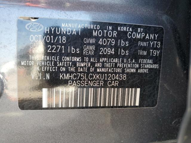 2019 Hyundai Ioniq Sel VIN: KMHC75LCXKU120438 Lot: 53343654