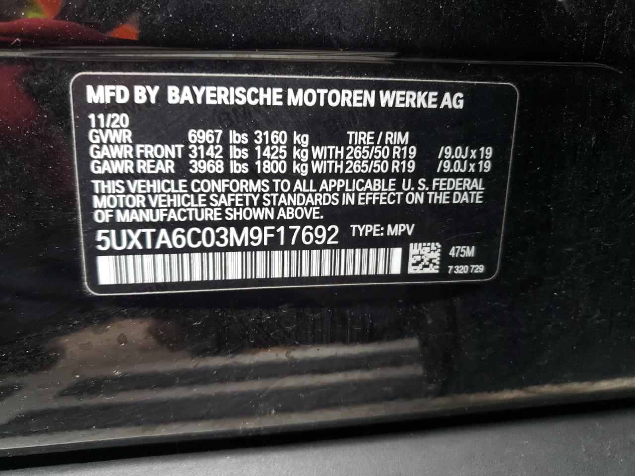 5UXTA6C03M9F17692 2021 BMW X5 xDrive45E