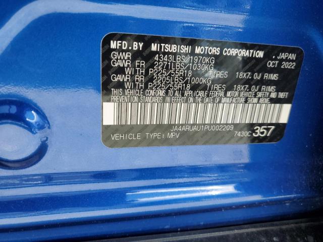 2023 Mitsubishi Outlander Sport S/Se VIN: JA4ARUAU1PU002209 Lot: 52398554