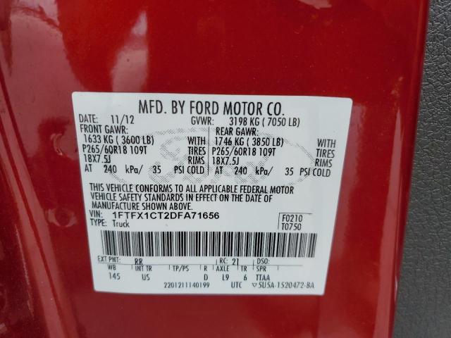 2013 Ford F150 Super Cab VIN: 1FTFX1CT2DFA71656 Lot: 53205144