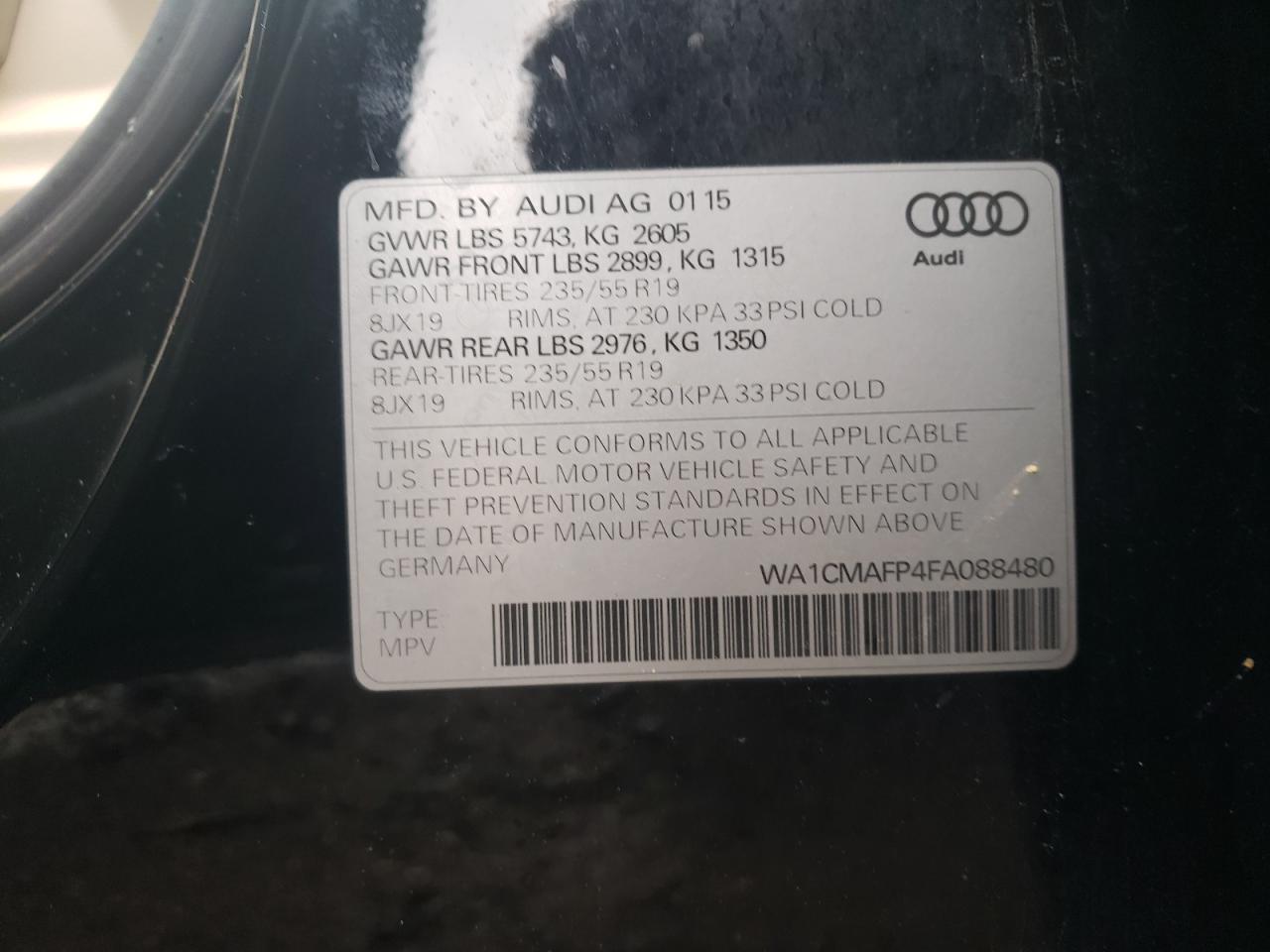 WA1CMAFP4FA088480 2015 Audi Q5 Tdi Premium Plus