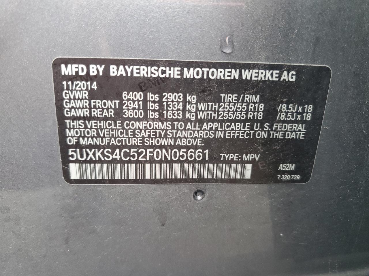 5UXKS4C52F0N05661 2015 BMW X5 xDrive35D