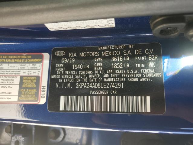 2020 Kia Rio Lx VIN: 3KPA24AD8LE274291 Lot: 55564354