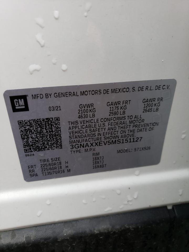 3GNAXXEV5MS151127 2021 Chevrolet Equinox Premier