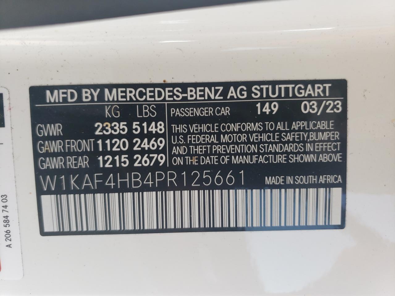 W1KAF4HB4PR125661 2023 Mercedes-Benz C 300 4Matic