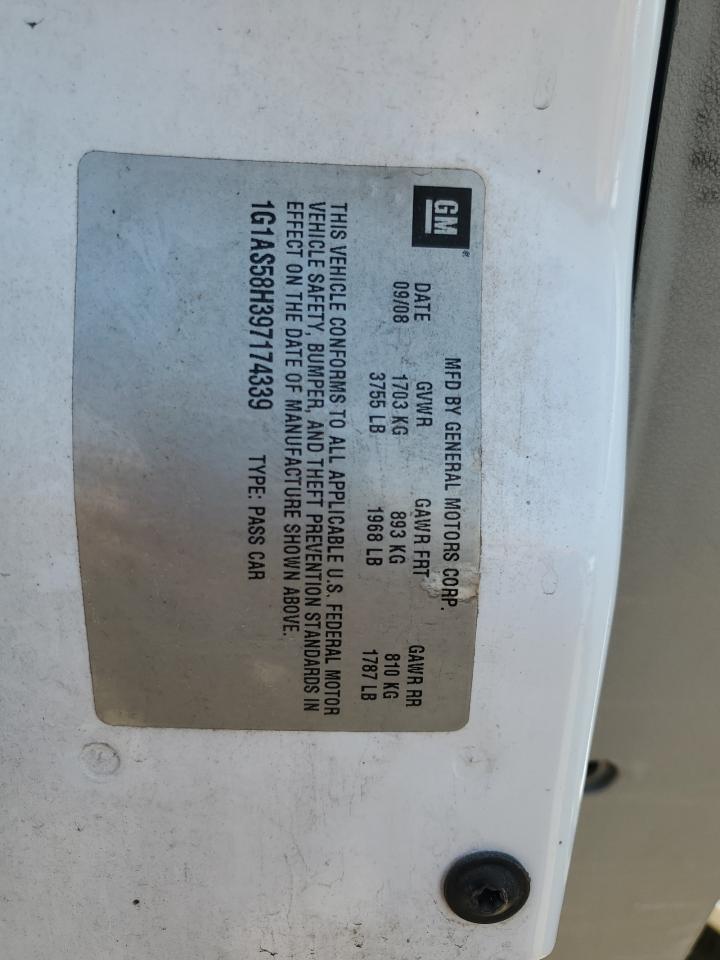 1G1AS58H397174339 2009 Chevrolet Cobalt Ls