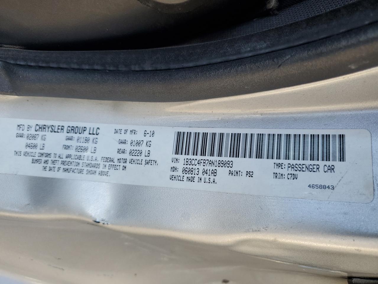 1B3CC4FB7AN189093 2010 Dodge Avenger Sxt