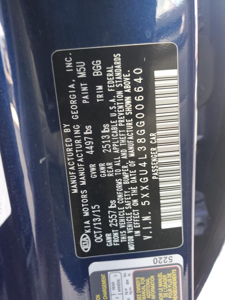 5XXGU4L38GG006640 2016 Kia Optima Ex