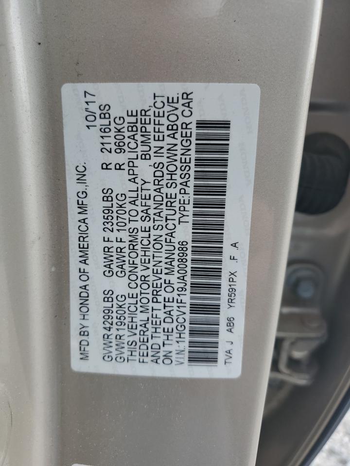 1HGCV1F19JA008986 2018 Honda Accord Lx