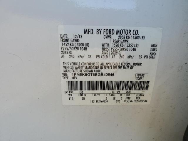 2014 Ford Explorer Sport VIN: 1FM5K8GT6EGB40546 Lot: 56843794