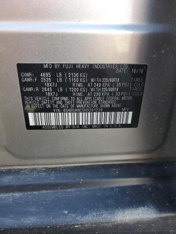 2017 Subaru Outback 2.5I Limited VIN: 4S4BSANC5H3291239 Lot: 55269534