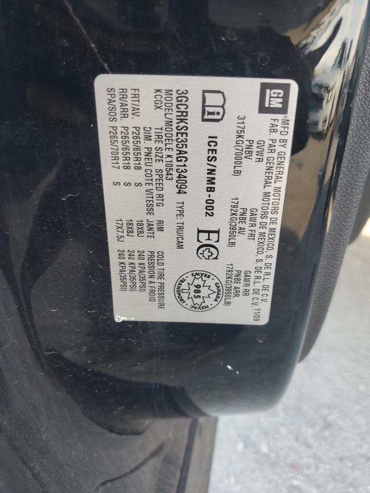 3GCRKSE35AG134094 2010 Chevrolet Silverado K1500 Lt