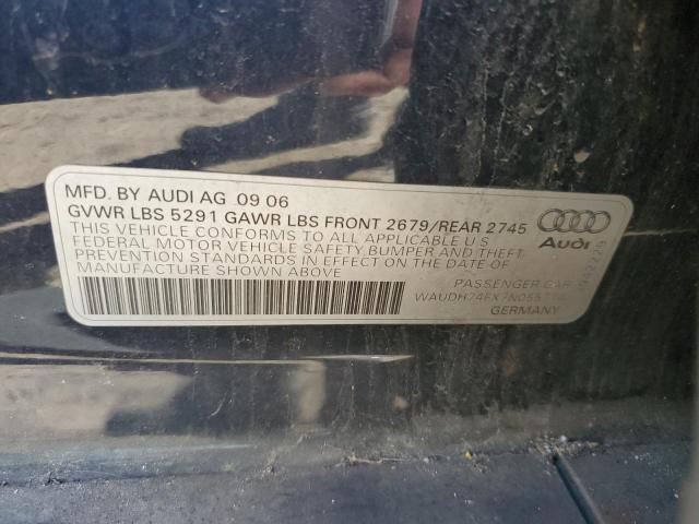 2007 Audi A6 3.2 Quattro VIN: WAUDH74FX7N055714 Lot: 54061634