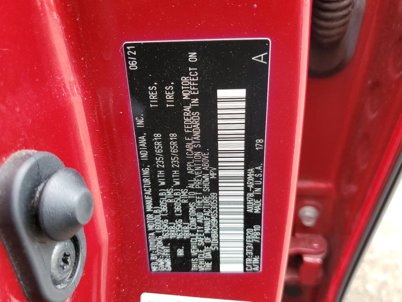 5TDHBRCH9MS530599 2021 Toyota Highlander Hybrid Xle