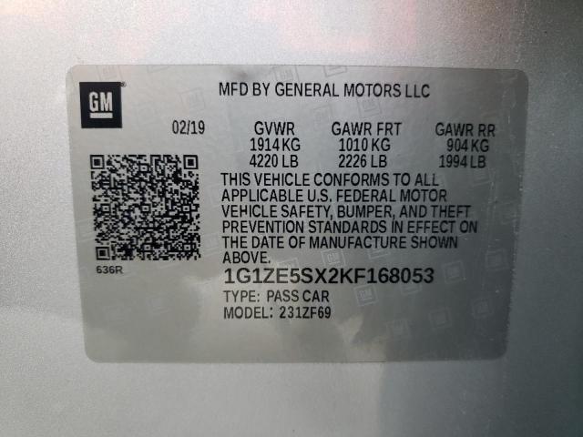 2019 CHEVROLET MALIBU PRE - 1G1ZE5SX2KF168053