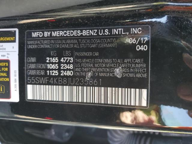 2018 Mercedes-Benz C 300 4Matic VIN: 55SWF4KB8JU235861 Lot: 52575714