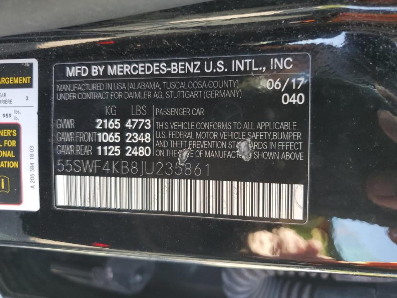 55SWF4KB8JU235861 2018 Mercedes-Benz C 300 4Matic