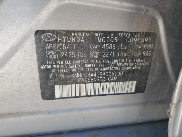 2011 Hyundai Sonata Hybrid VIN: KMHEC4A41BA005190 Lot: 55486304