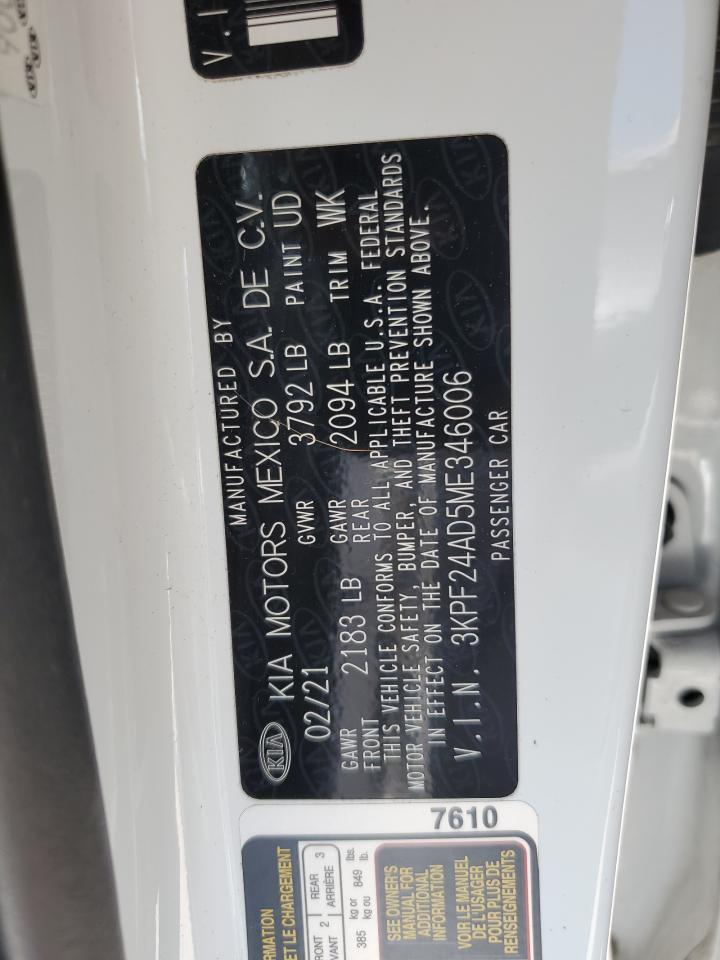 3KPF24AD5ME346006 2021 Kia Forte Fe