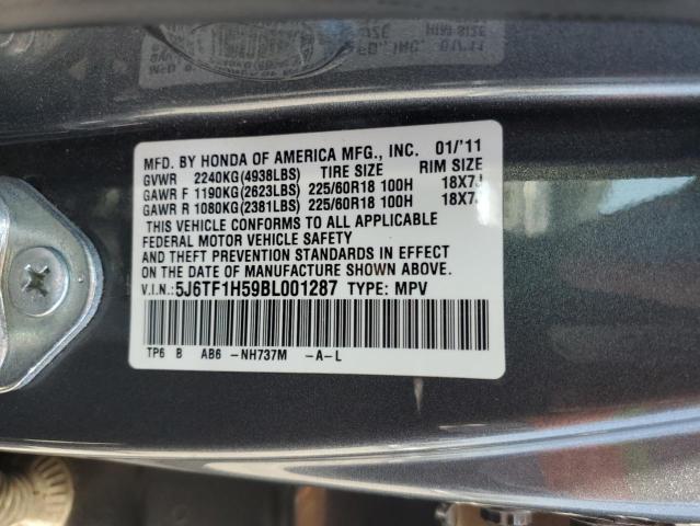 5J6TF1H59BL001287 2011 Honda Accord Crosstour Exl