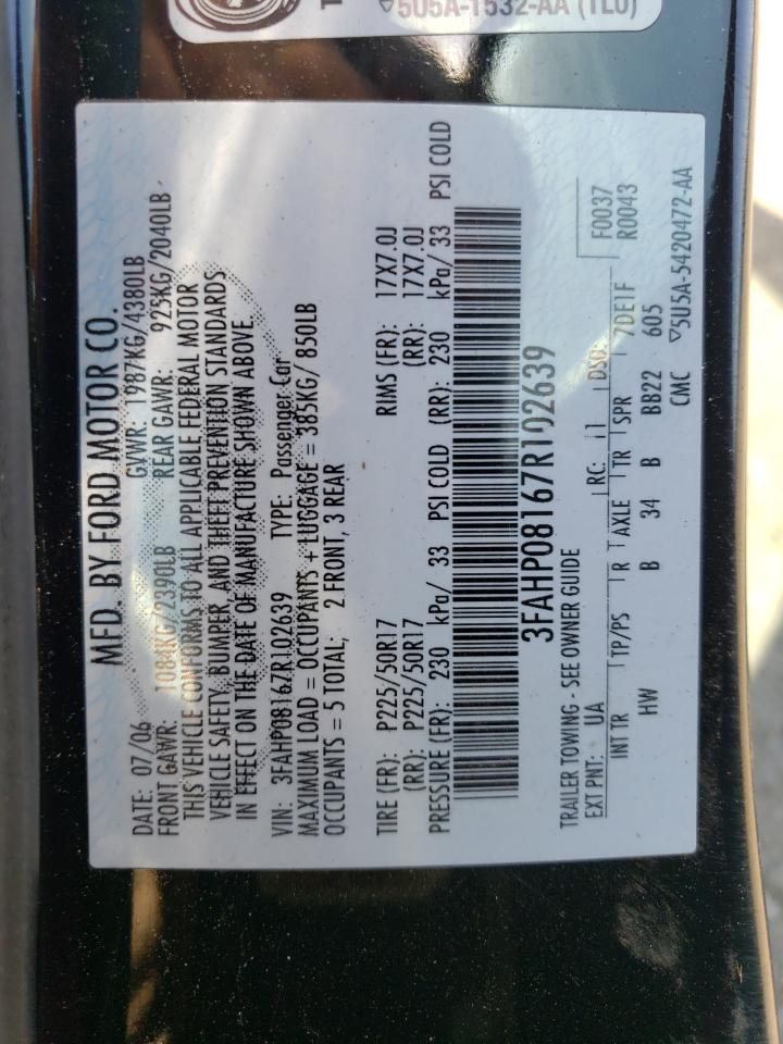 3FAHP08167R102639 2007 Ford Fusion Sel