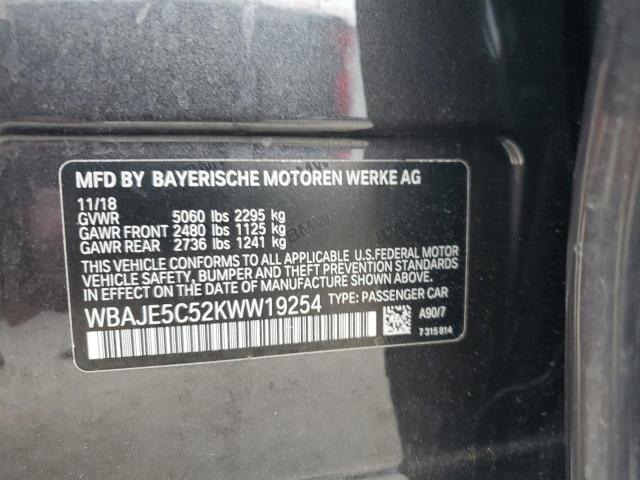 2019 BMW 540 I VIN: WBAJE5C52KWW19254 Lot: 54317724