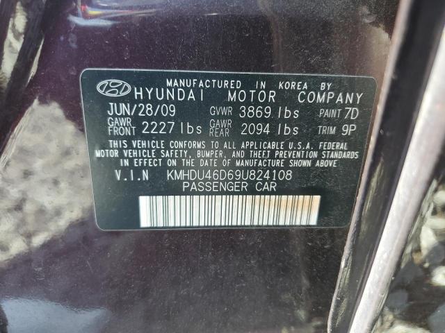 2009 Hyundai Elantra Gls VIN: KMHDU46D69U824108 Lot: 53795224