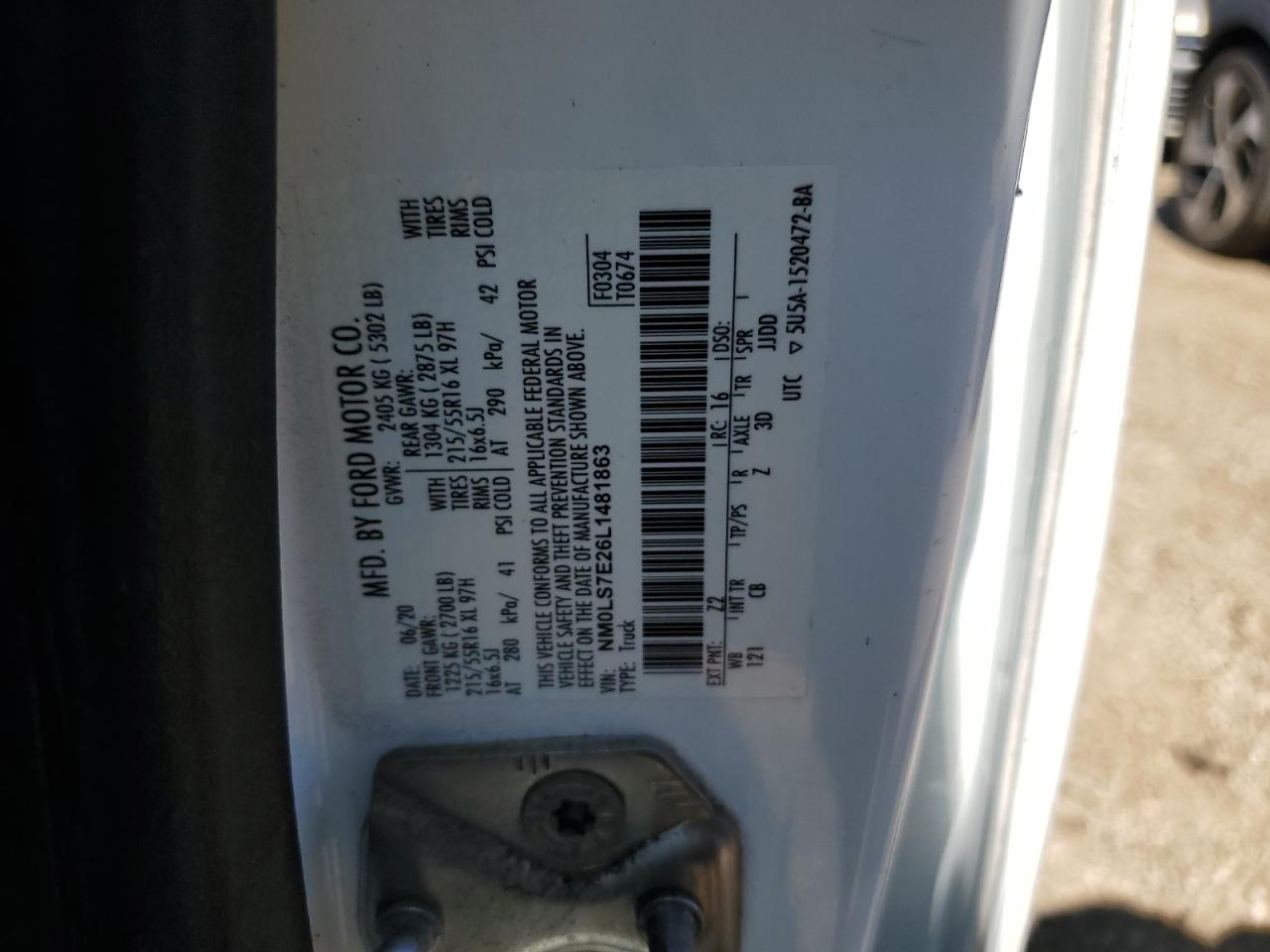 NM0LS7E26L1481863 2020 Ford Transit Connect Xl