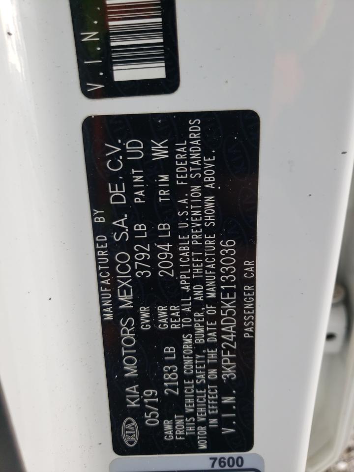 3KPF24AD5KE133036 2019 Kia Forte Fe