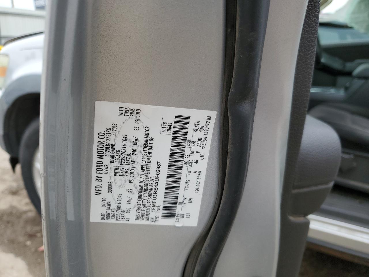 1FMEU3BE4AUF02987 2010 Ford Explorer Sport Trac Xlt