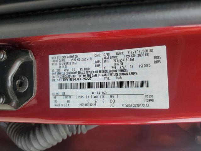 2018 FORD F150 CREW - 1FTEW1E54JFE75227