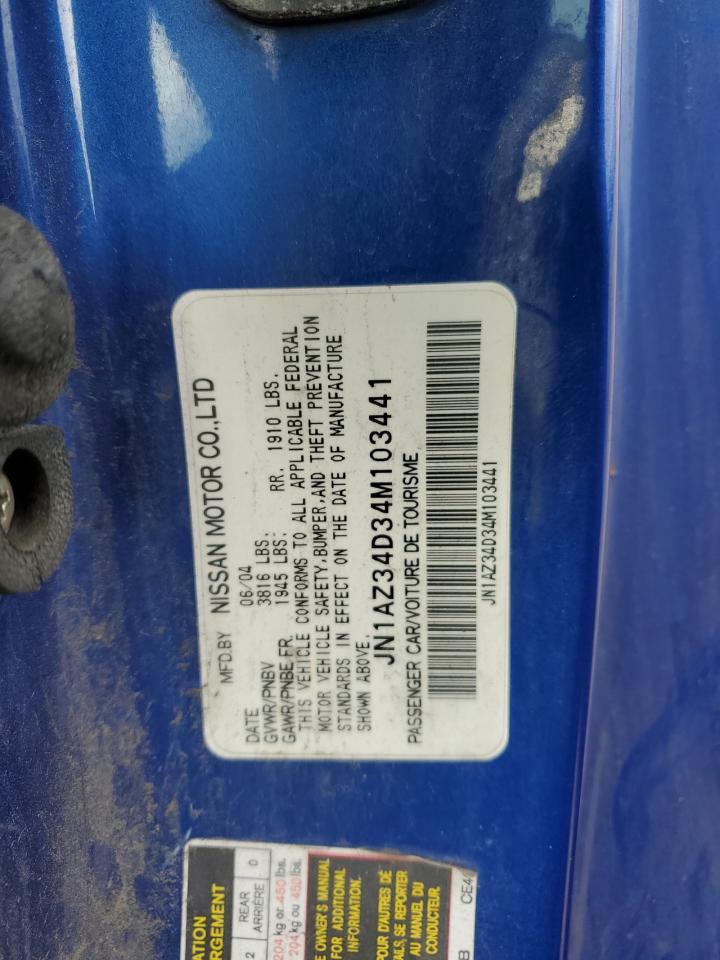 JN1AZ34D34M103441 2004 Nissan 350Z Coupe