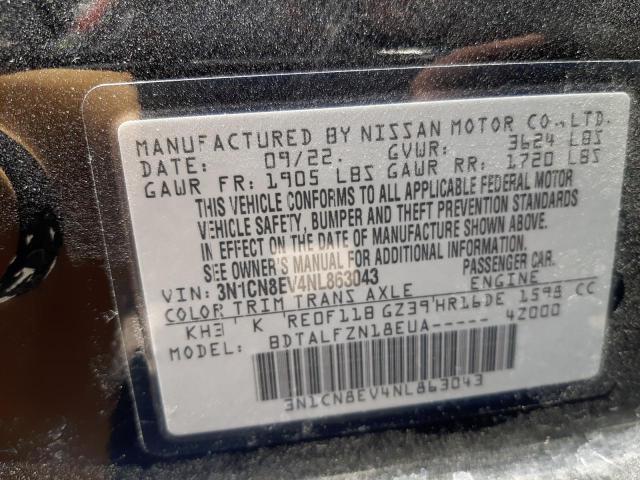 2022 Nissan Versa Sv VIN: 3N1CN8EV4NL863043 Lot: 56269484