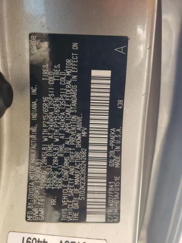 2009 Toyota Sienna Ce VIN: 5TDZK23C39S242682 Lot: 53608394