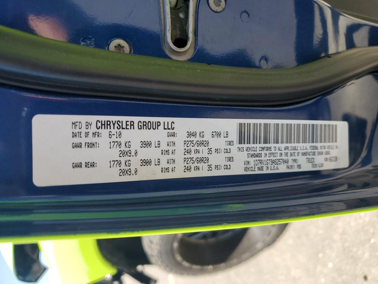 1D7RV1GT9AS257040 2010 Dodge Ram 1500