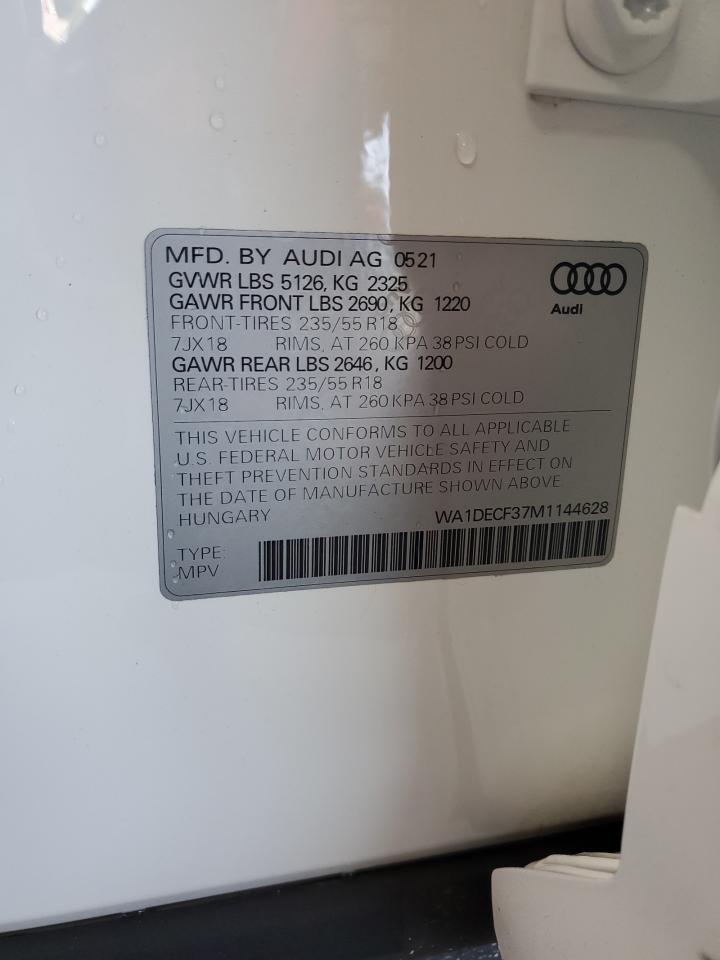 WA1DECF37M1144628 2021 Audi Q3 Premium S Line 45